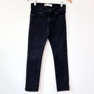 Levi's 510 Skinny Jeans Boys Youth Size14 Reg 27x27 Black Denim